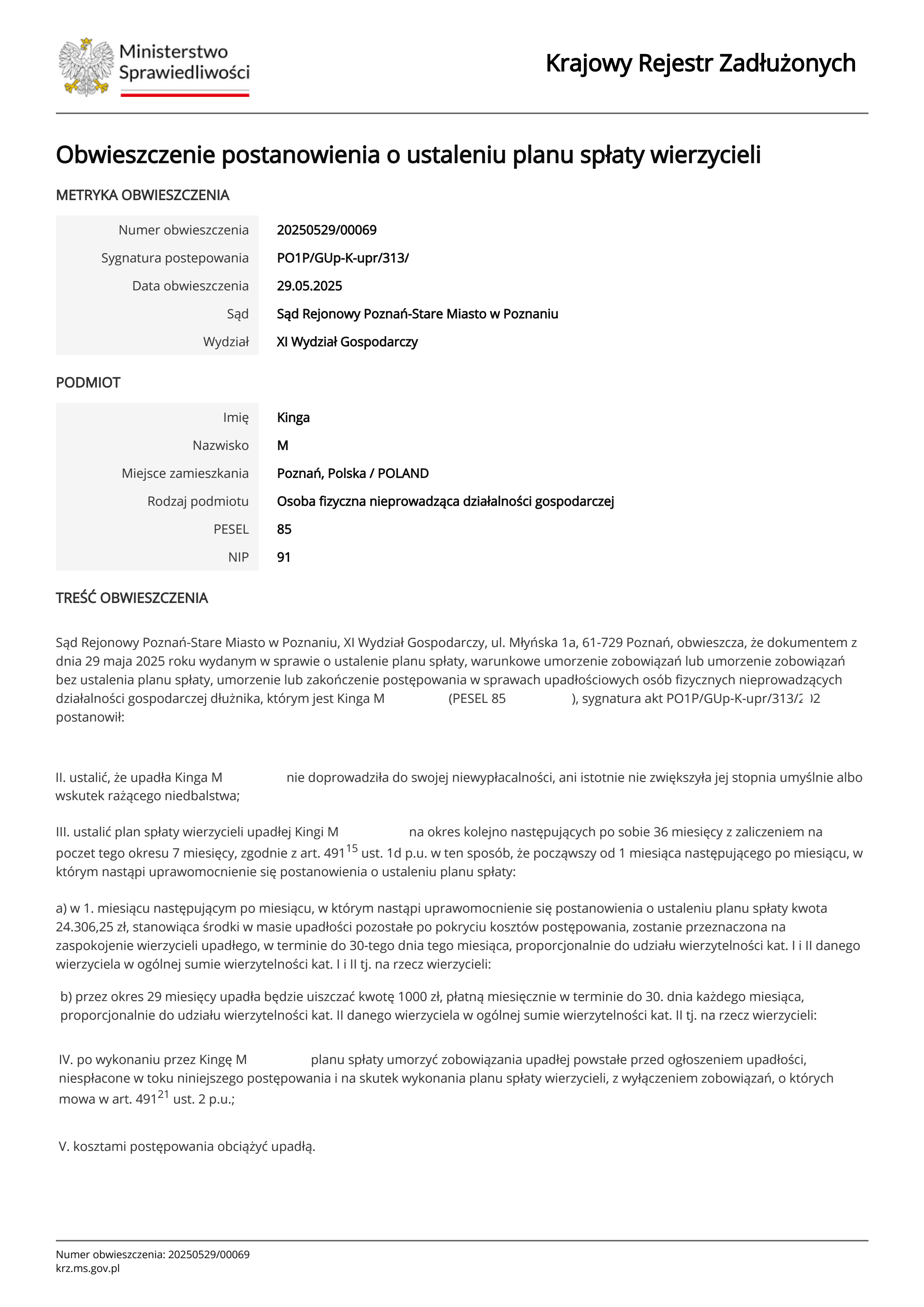 Skan postanowienia — PO1P/GUp-K-upr/313/2025